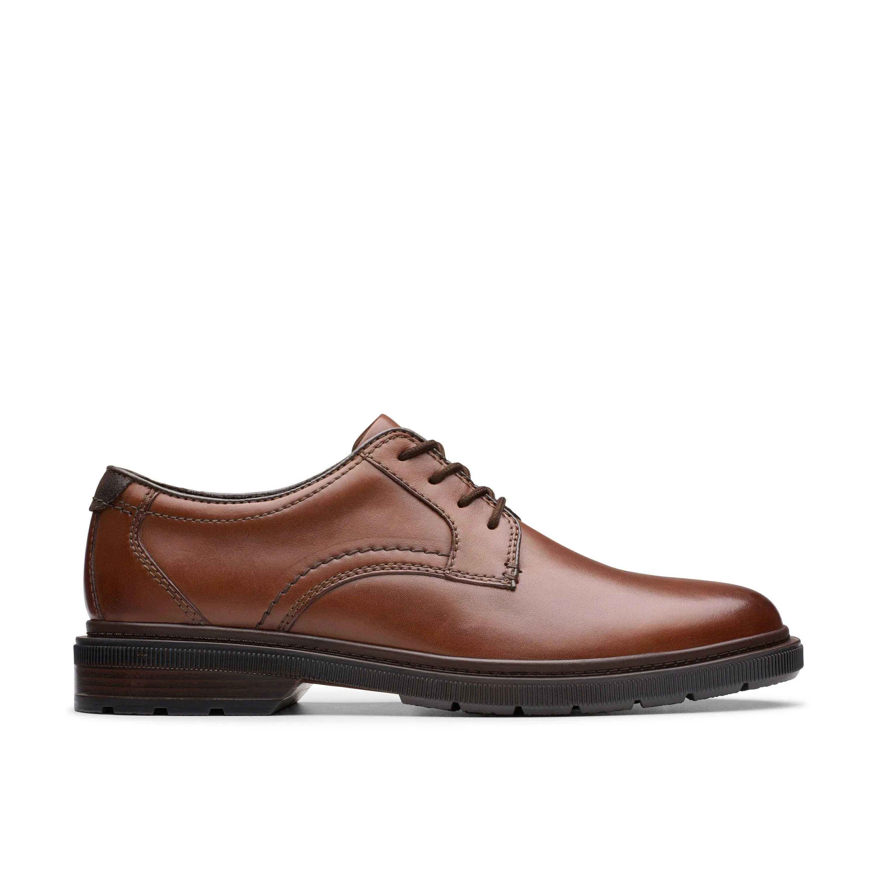 Subtle Class Soft Lining Clarks Burchill Derby in Brown Leather