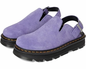Dr. Martens Zebzag 31937500 Women's Purple Suede Slingback Platform Mule VER406 extra - wide running shoes non - slip shoes