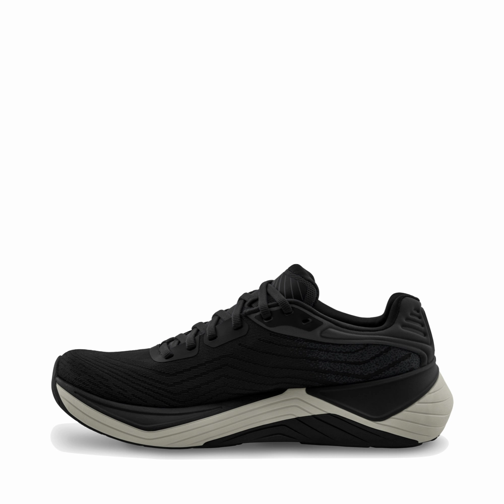Topo Men's Ultrafly 5 Sneaker in Black/Charcoal Stretchable Material