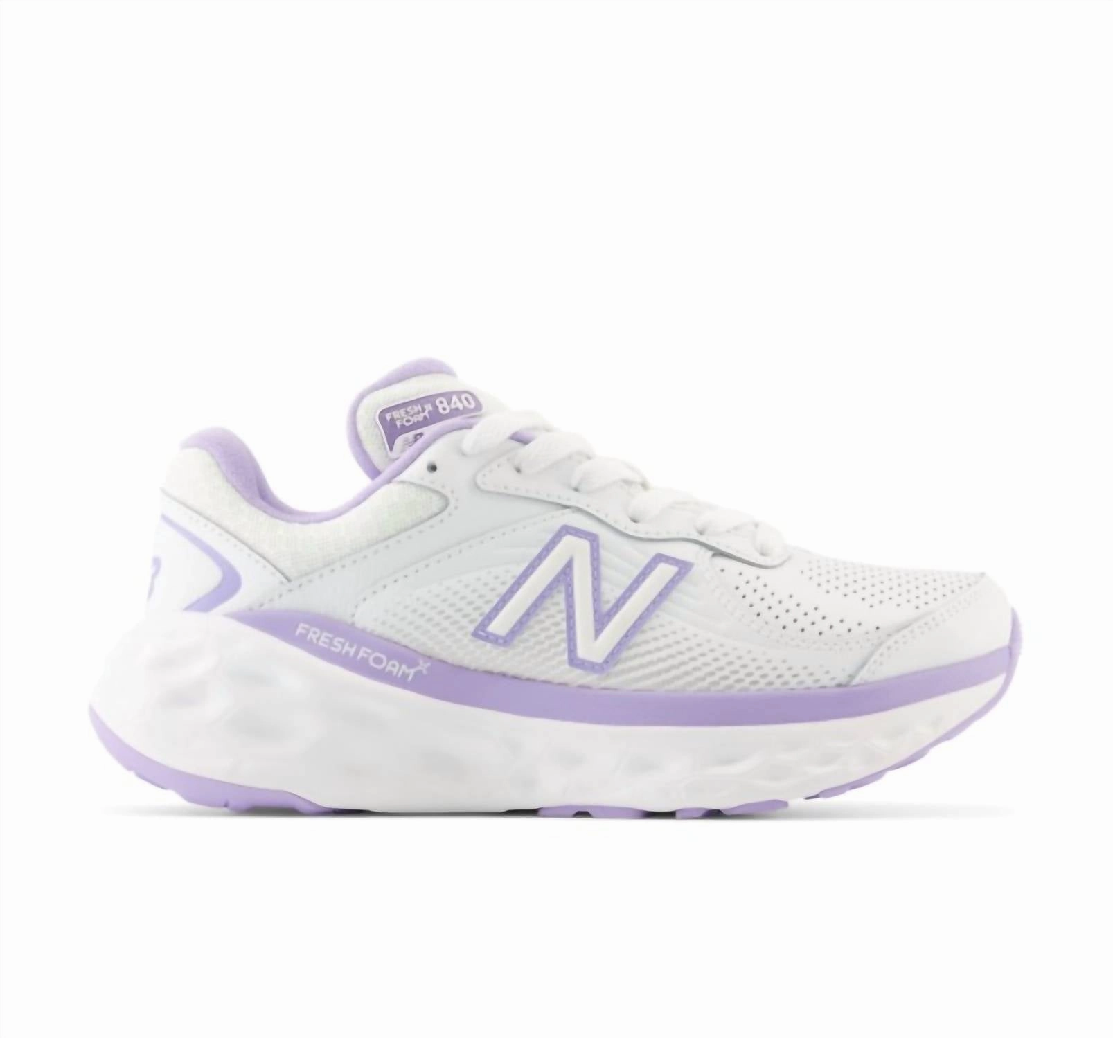 Flexible Heel Cup desert - climate shoes Women's Fresh Foam X 840 Shoes In White/lilac Glo