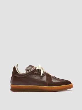 MILITIA 102 - Dark Brown Leather and Suede Sneakers Temperature Regulating Modern Frame
