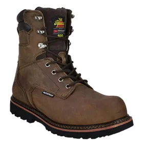 Men's 8" Insulated Composite Toe Work Boots In Brown Breathable Mountain Hike Wedding Reception