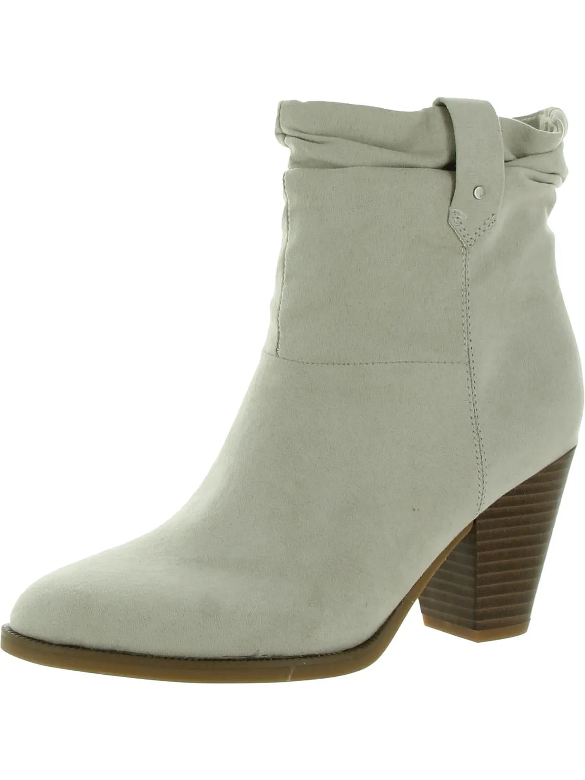 Kall Me Womens Faux Suede Ruched Ankle Boots Seamless Comfort All Day Worker Multi-Season Wear