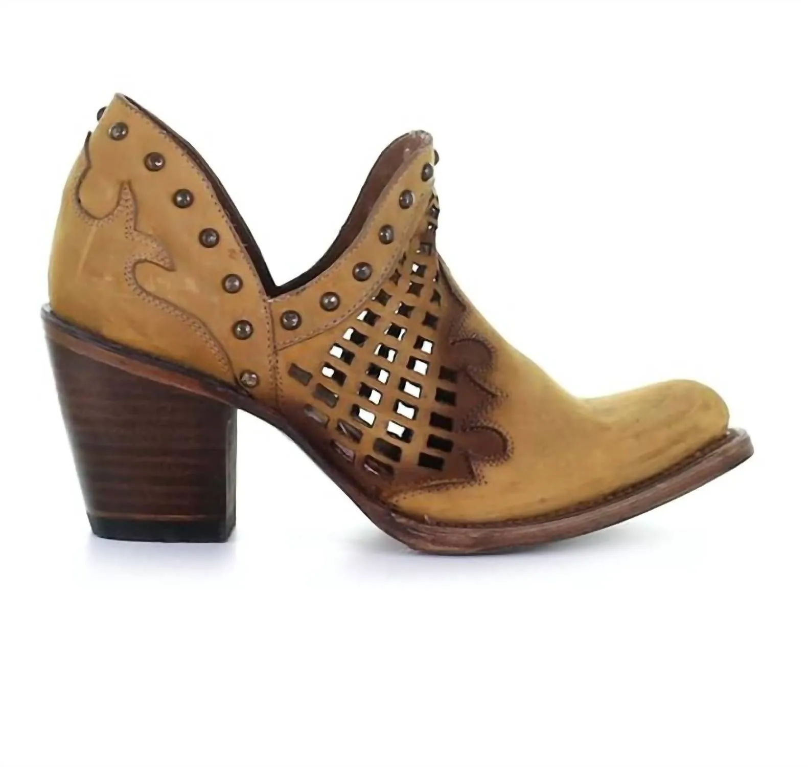 Women's Cut Out And Studs Ankle Booties In Yellow Quick   Dry Comfort Lining Trail Exploration
