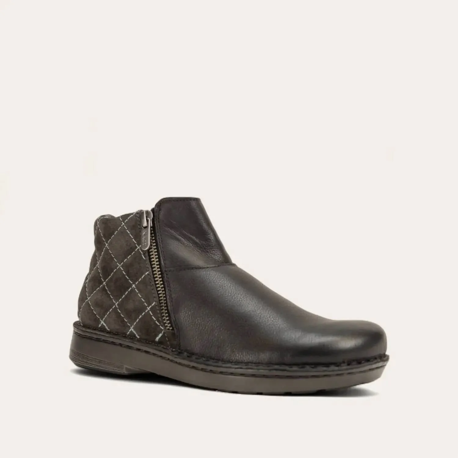 Women's Sintra Zip Bootie - Wide In Soft Black / Midnight Reliable Footwear