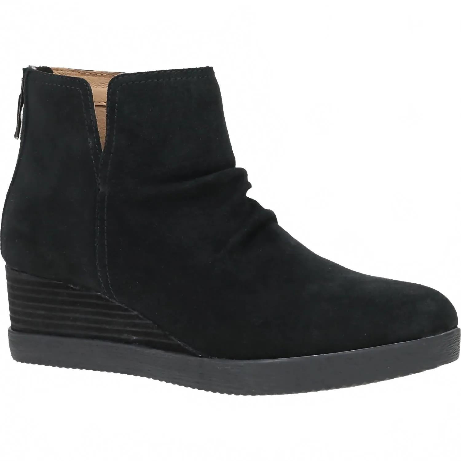 Women's Stephanie Waterproof Suede Bootie In Black Quick Drying Cold Climate