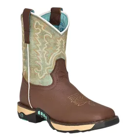 Anti   Blister Smart Footwear Ladies Hydro Resist Work Western Boots In Chocolate/mint
