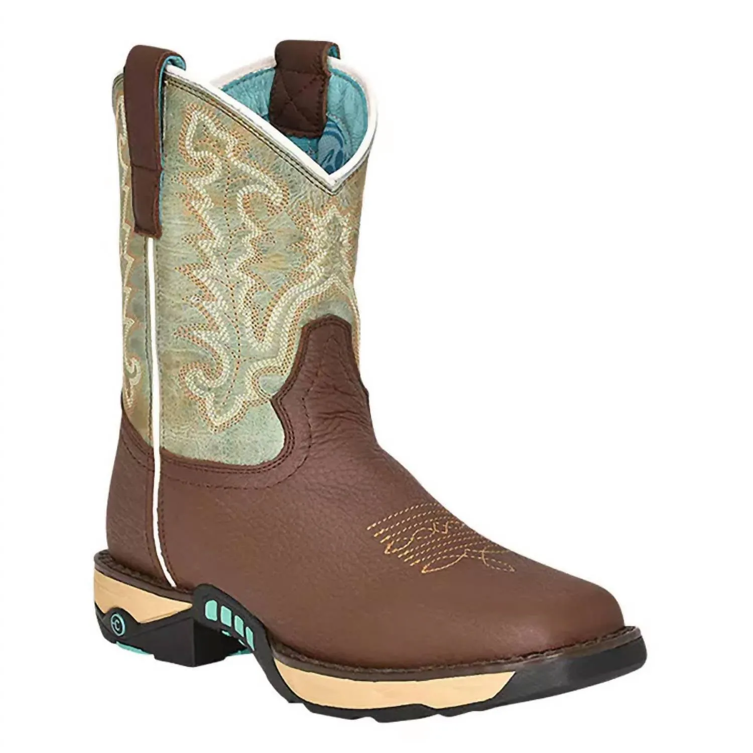 Anti   Blister Smart Footwear Ladies Hydro Resist Work Western Boots In Chocolate/mint