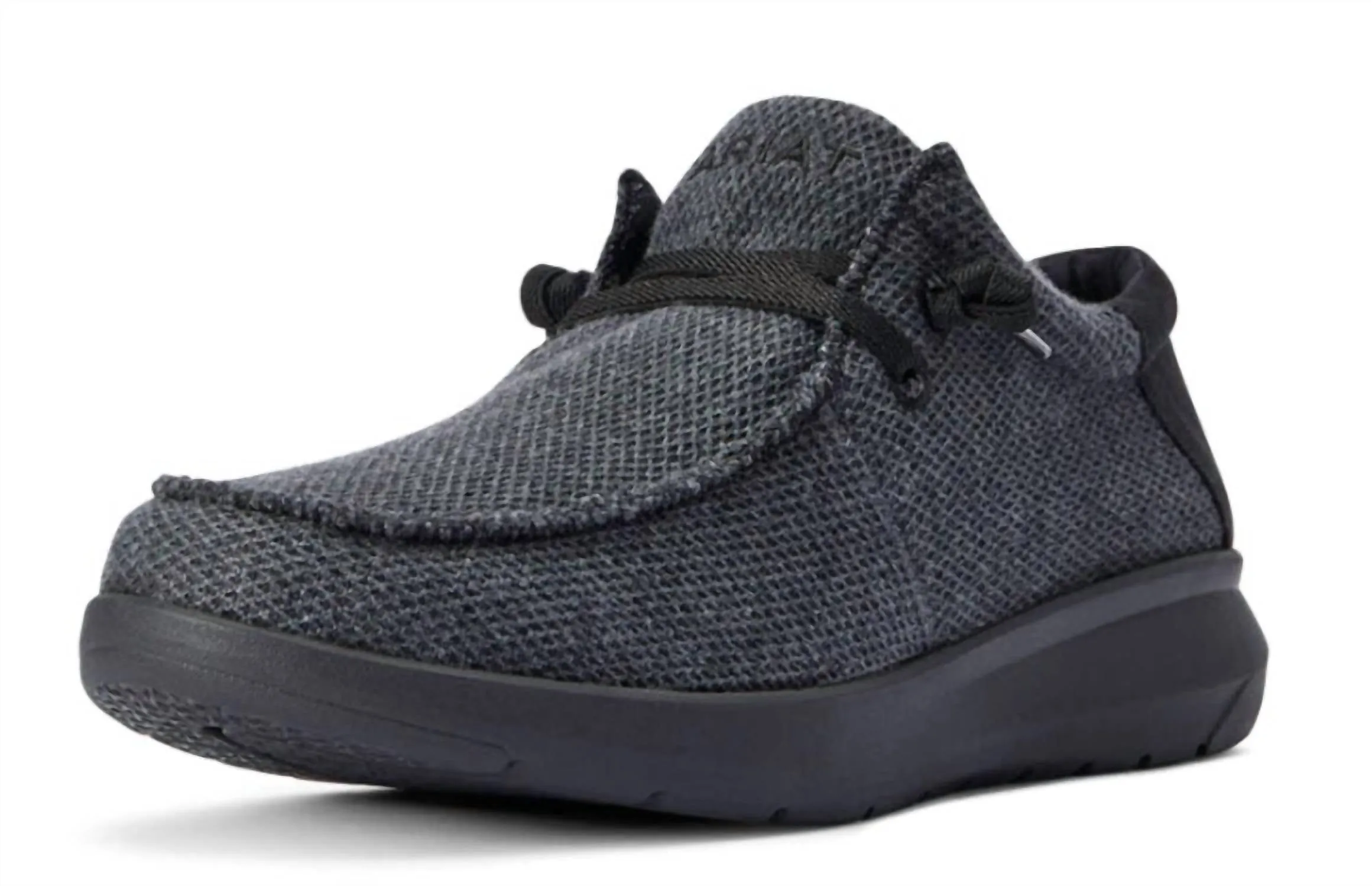 Flex Comfort Men's Hilo Stretch Lace Casual Shoes In Heather Charcoal