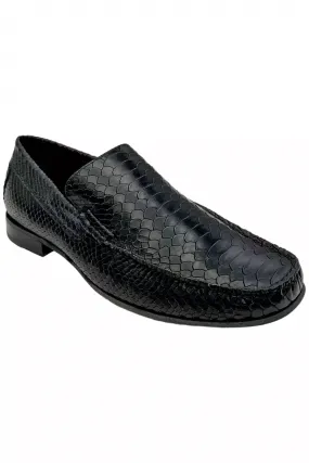 Relaxed Ease Walk Effortless Wear Men's Dean Woven Leather Loafer In Black