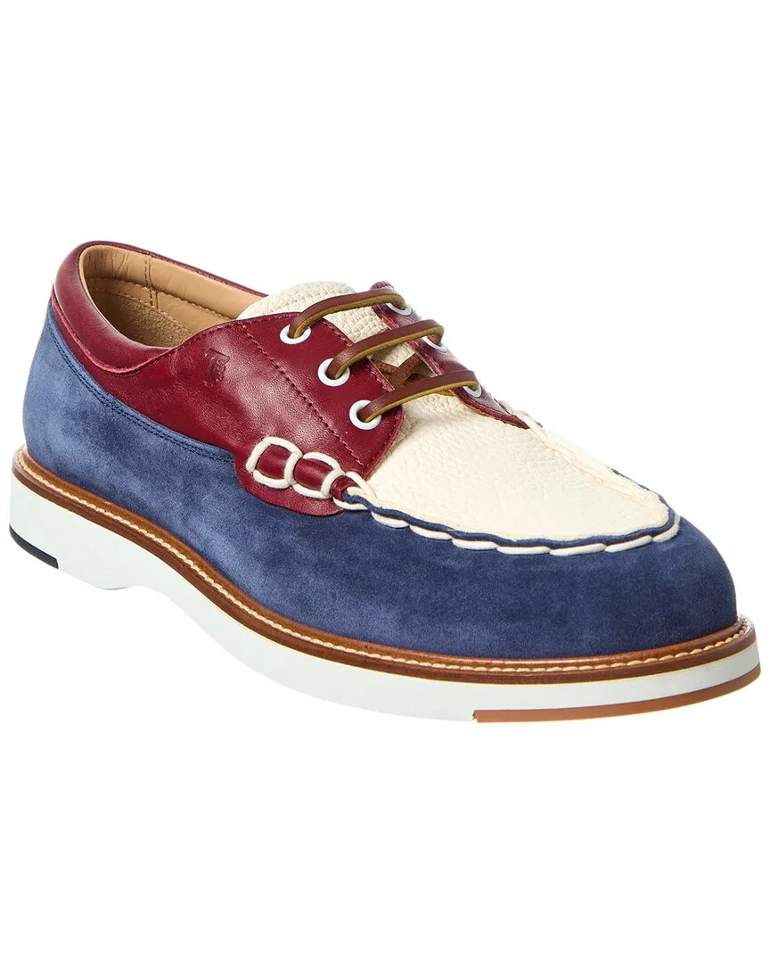 TOD??s Leather & Suede Boat Shoe Comfy On The Go