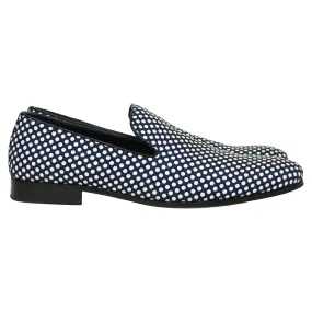 Dsquared2 Polka Dot Loafers in Navy Blue Cotton Walk Fit Comfort Simple Walk Slip