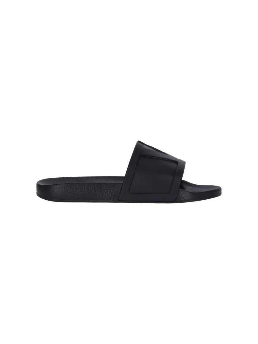 Slide Sandals ?C Black Sleek Slip On Comfy Step On