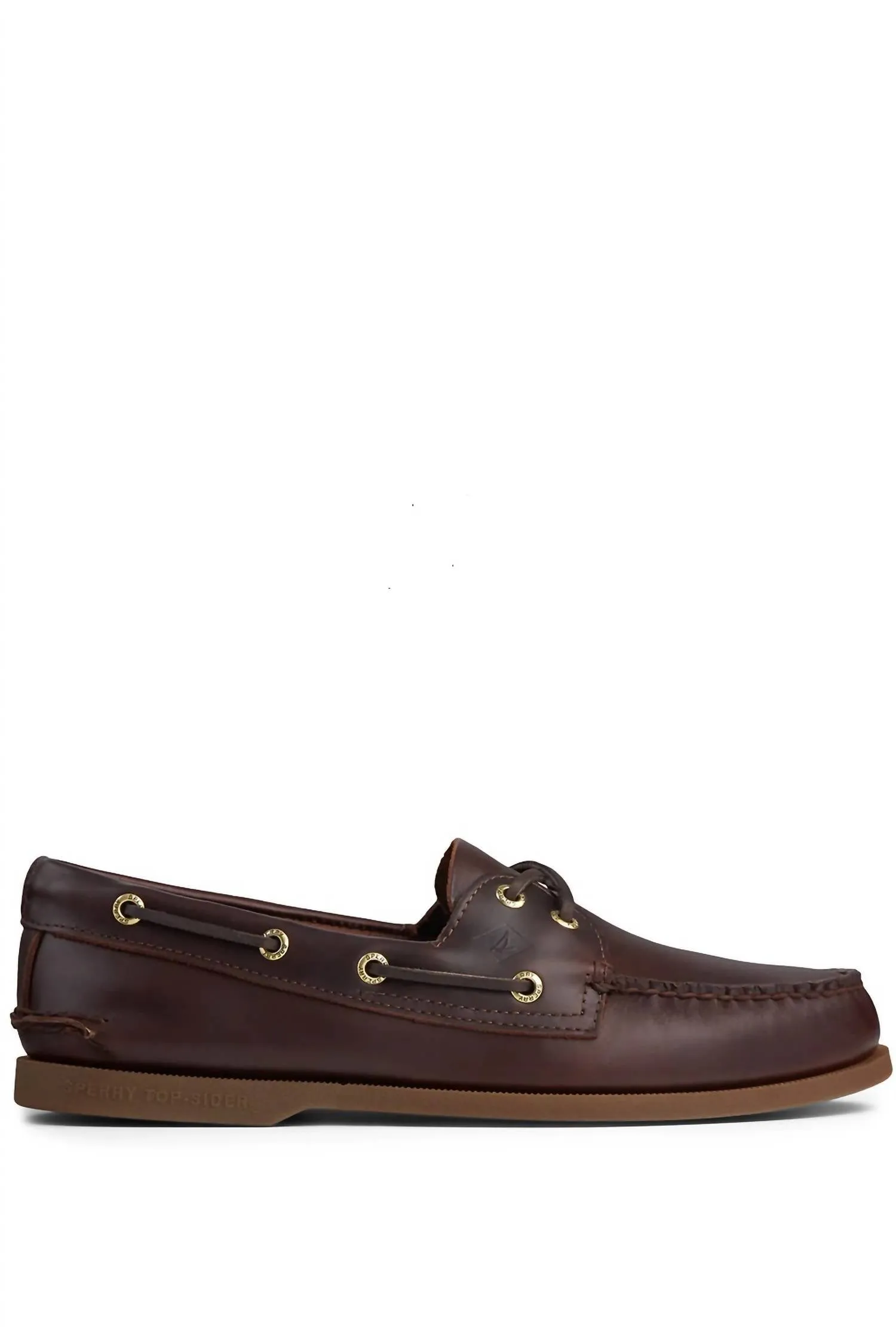 Men's 2-Eye Boat Shoe - Medium In Amaretto Slip On Design Comfy Slip Fit