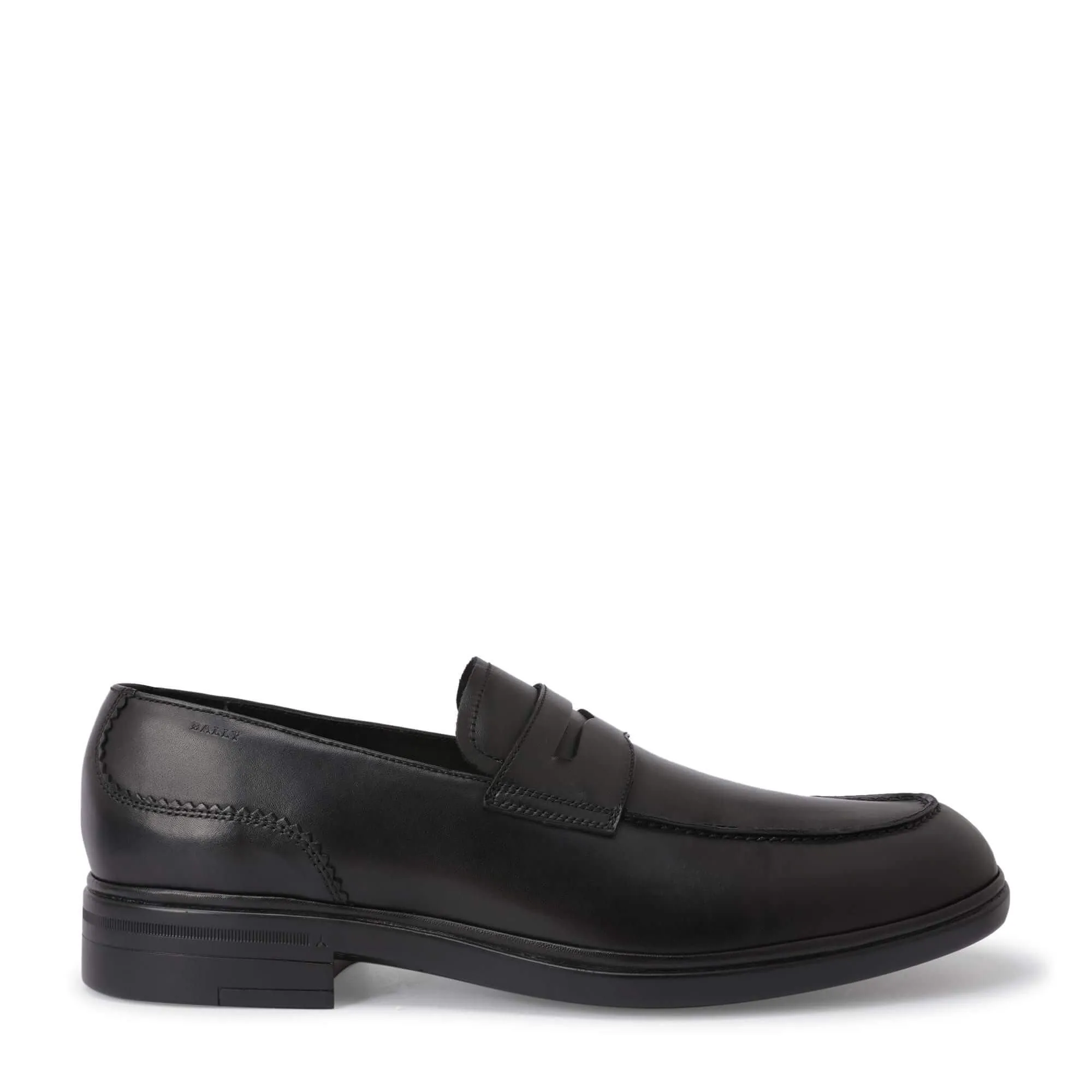 Bally Neffer Men's 6231383 Black Leather Loafers Insole Removable Slip On