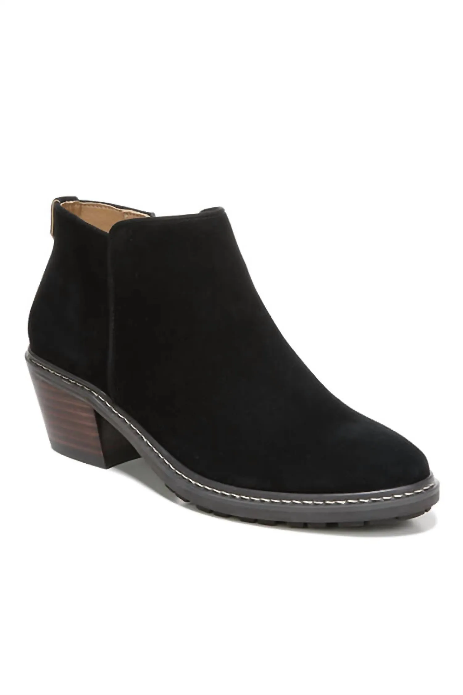 Women's Pryce Ankle Bootie In Black Suede Daily Mission Padded Interior Nature Lover