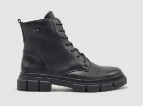 High Lift Women's Hebe Fur-Lined Zip-Up Leather Boots In Black