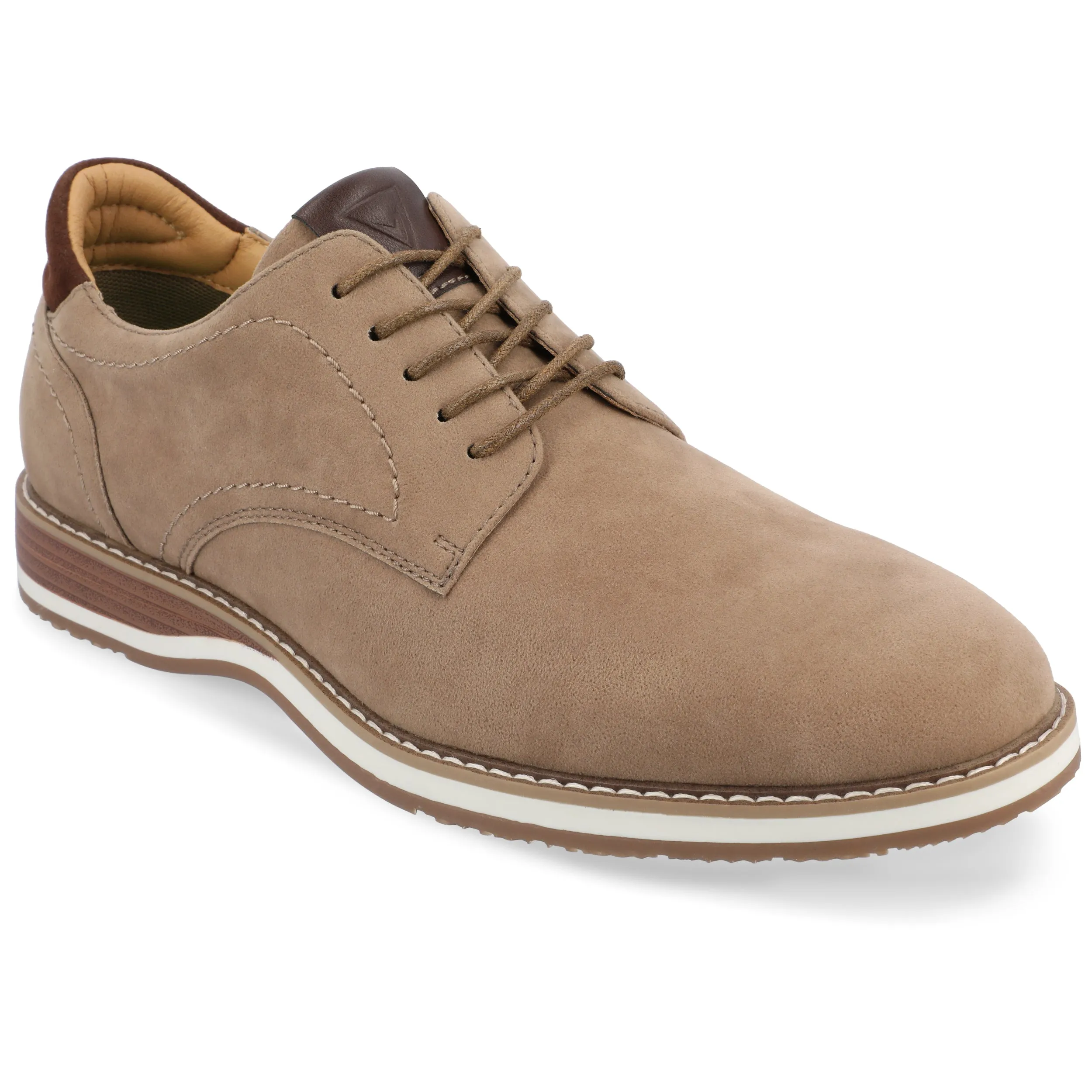 Soft Full Grain Leather Wingtip Design Vance Co. Rutger Plain Toe Hybrid Dress Shoe