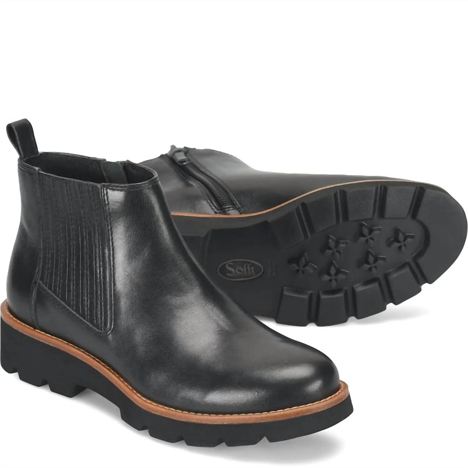Women's Paige Boots In Black Leather Comfort Modern Utility
