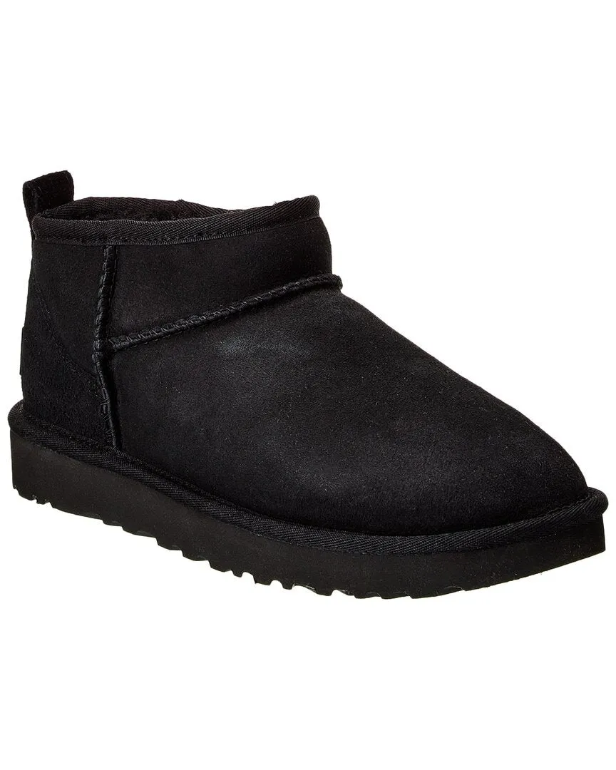 Padded Interior Windy Weather Crisp Edge UGG Classic Ultra Mini Suede & Shearling Boot