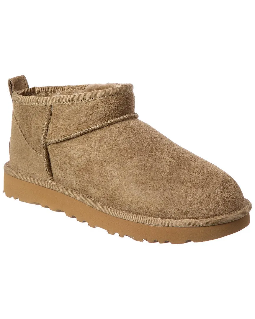 UGG Classic Ultra Mini Suede & Shearling Boot Flexible Frame Urban Traveler