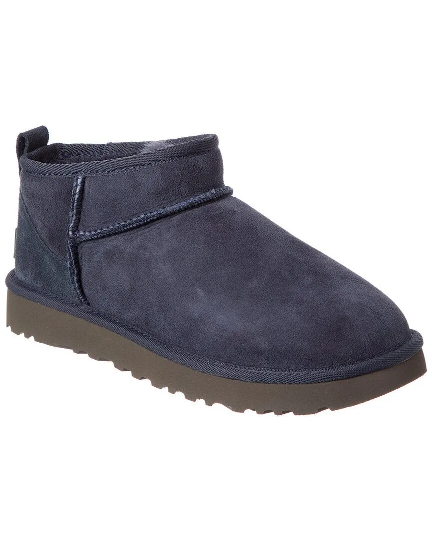 UGG Classic Ultra Mini Suede & Shearling Boot Slip Resistant Rainy Day Commuter Minimal Impact