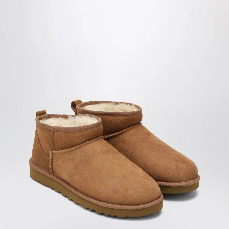 Anti microbial coating Ugg Men's Classic Ultra Mini Ankle Boots In Chestnut