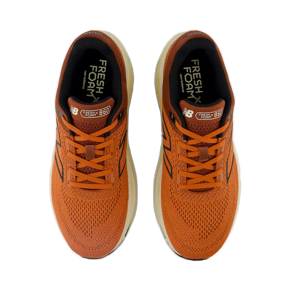 New Balance Men's Fresh Foam X 860v14 Sneaker in Infield Clay with Relic Brown and Black Custom Style Performance Sole