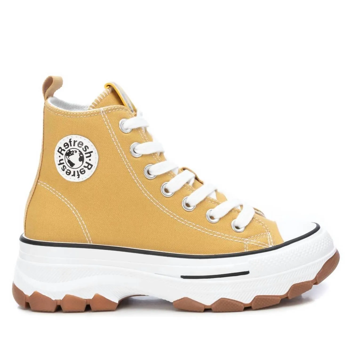 Women's Canvas Ankle Boots In Yellow Farmer