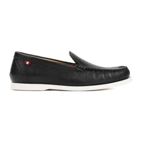 Black Grained Deer Leather Nadim Mocassin Lightweight Construction