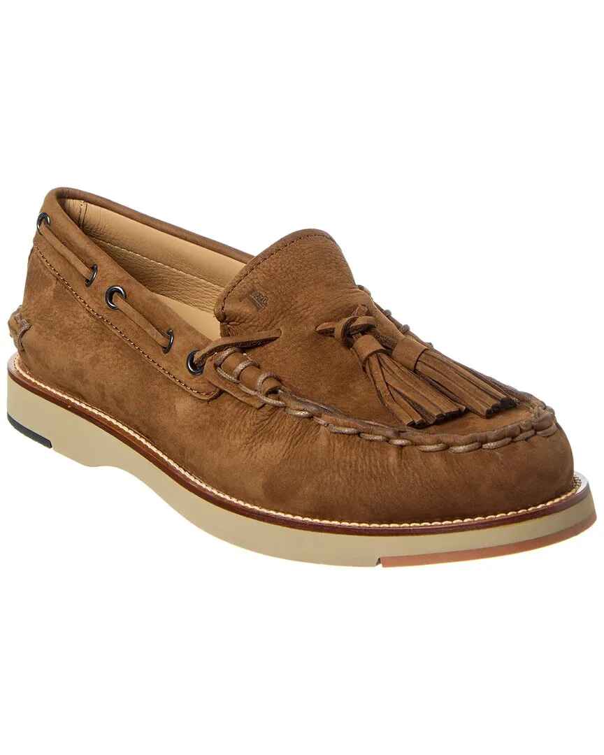 TOD??s Leather Boat Shoe Rugged Comfort