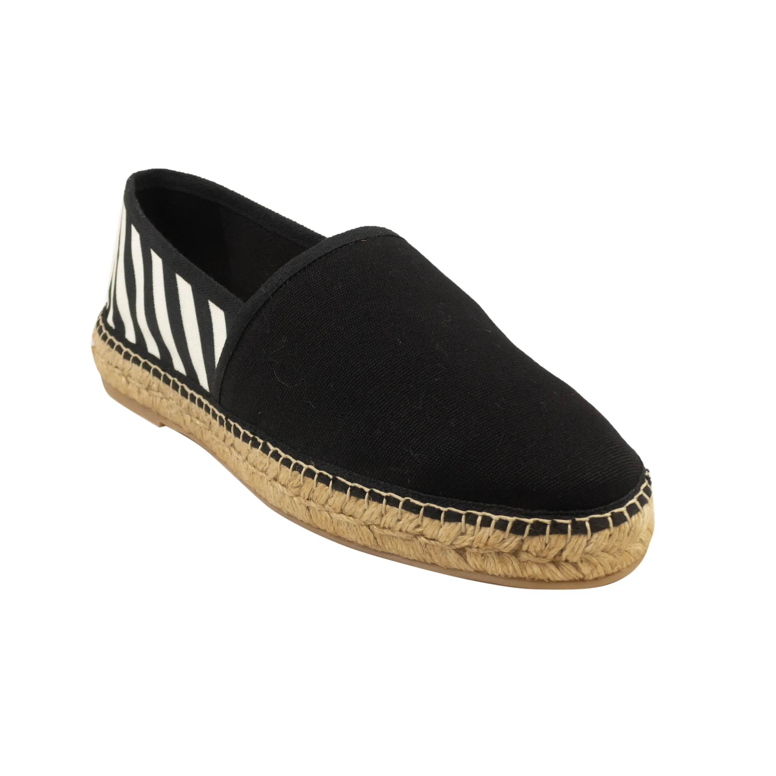 Black Stripe Canvas Espadrilles Footwear Comfort Instant Comfort Walk