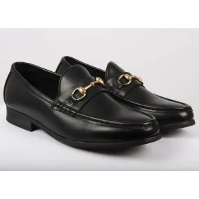 Leather Lined Slip On Gold Buckle Loafers Basic Comfort