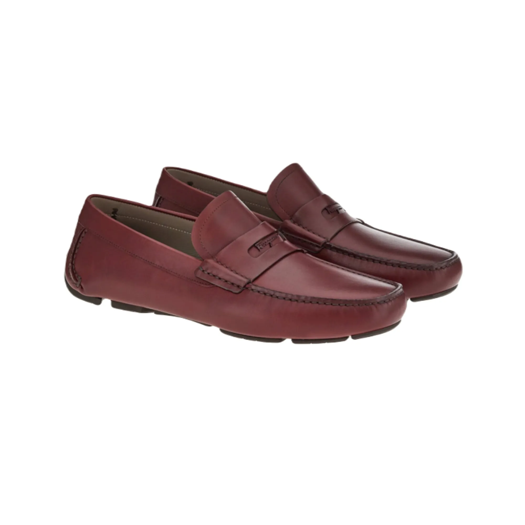 Chill Shoes Flexible Support Ferragamo Newton Men's Driving Loafers Red