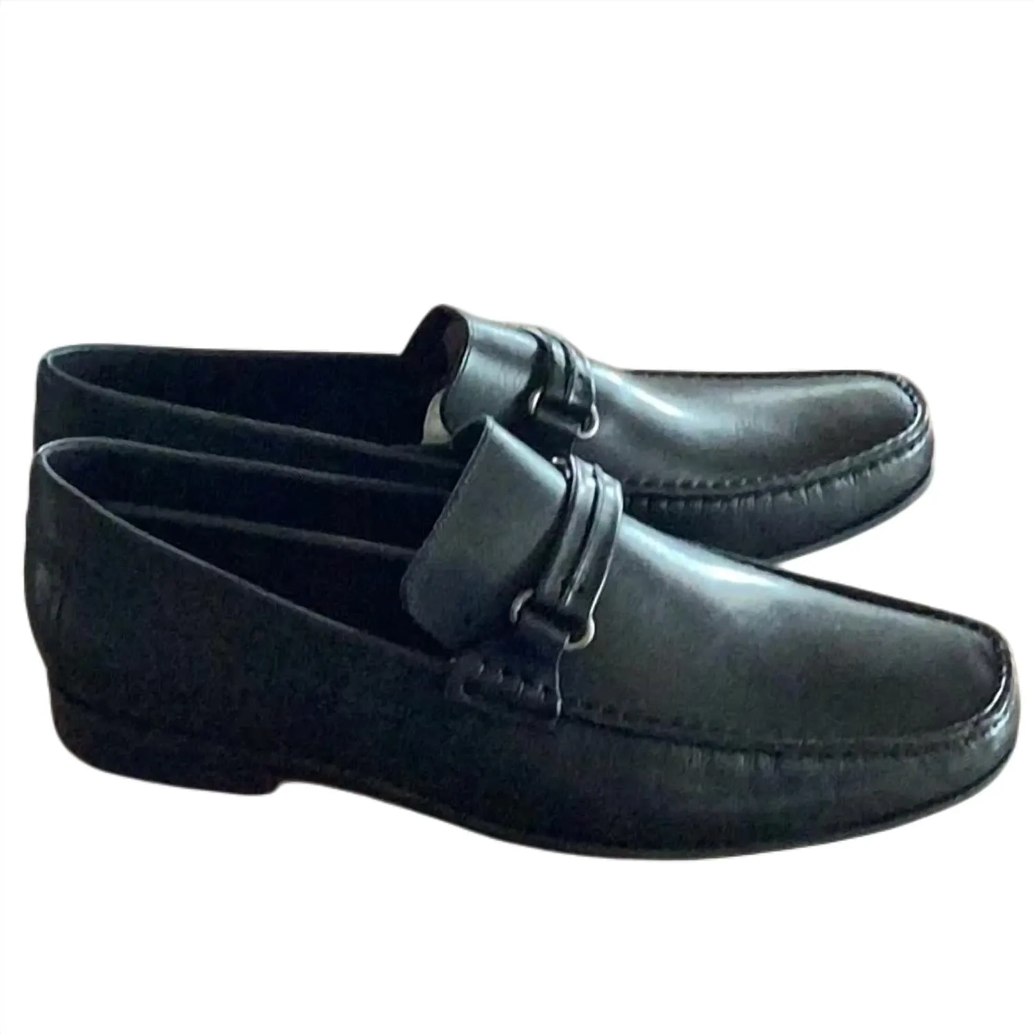 Active Lifestyle Quick Walking Comfort Men's Donnie Leather Driver In Black