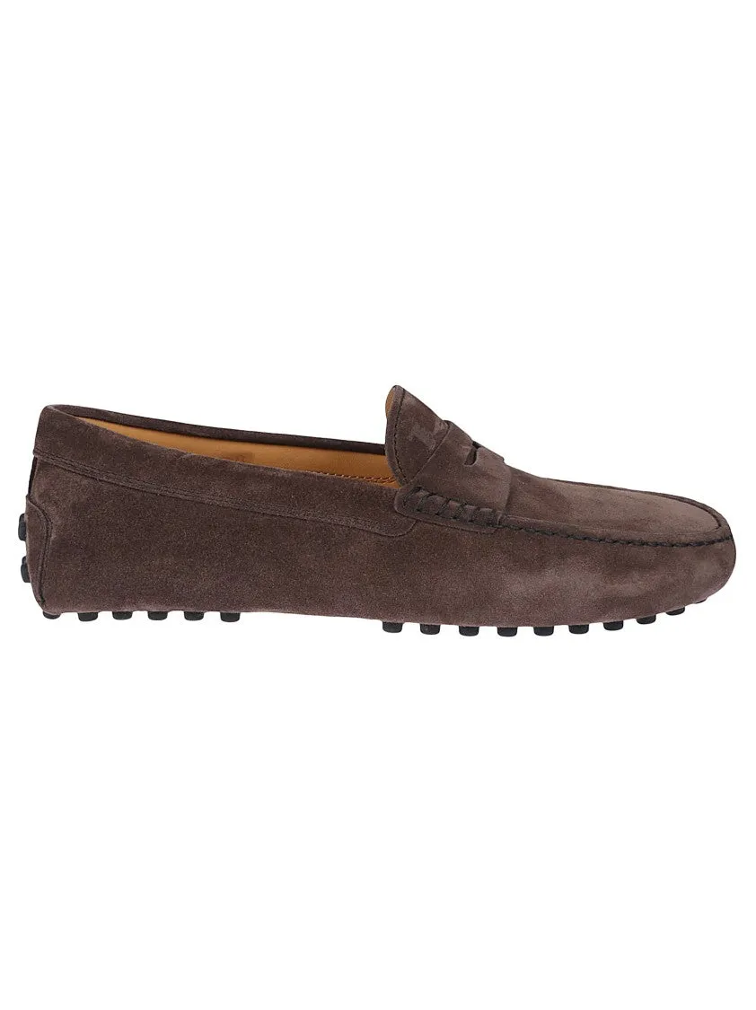 Brown Leather Loafers With Minimalist Design Quick Move Fit Footwear Comfort Walk