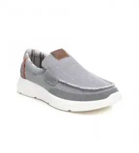 Stylish Slip On Men's Canvas Loafers In Grey