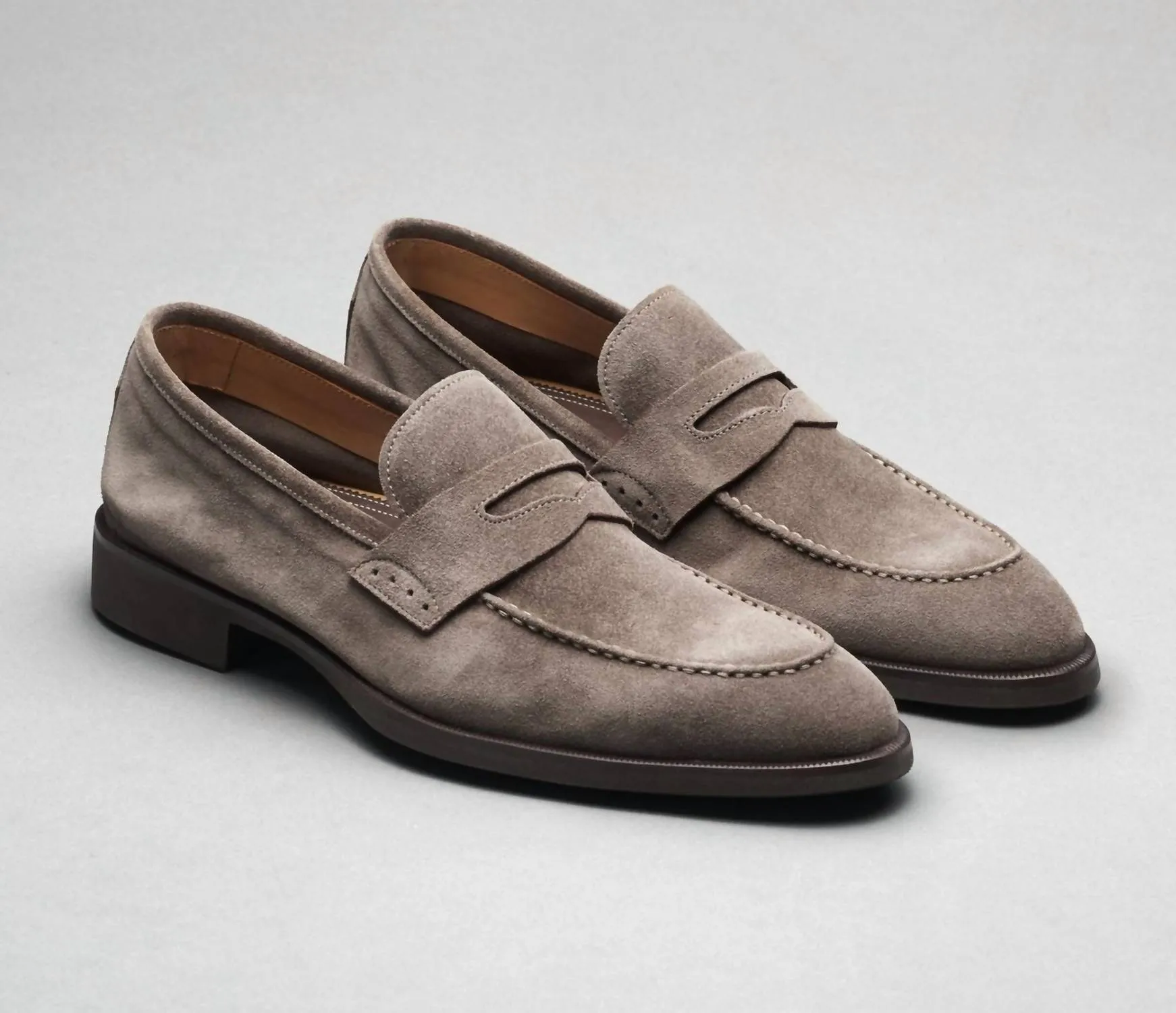 Instant Slip On Men's Sc524 Velour Peltro Loafers In Grey