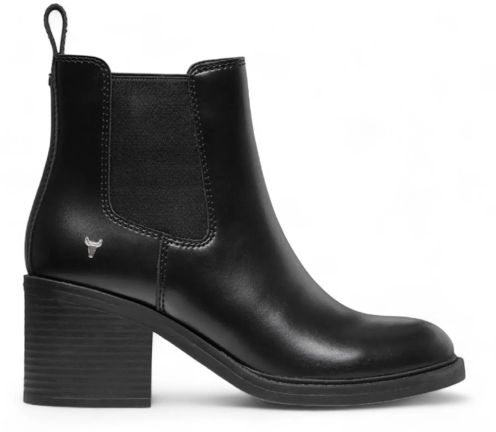 Windsorsmith Black Classic Leather Chelsea Ankle Boots - Varsity Lightweight Comfort