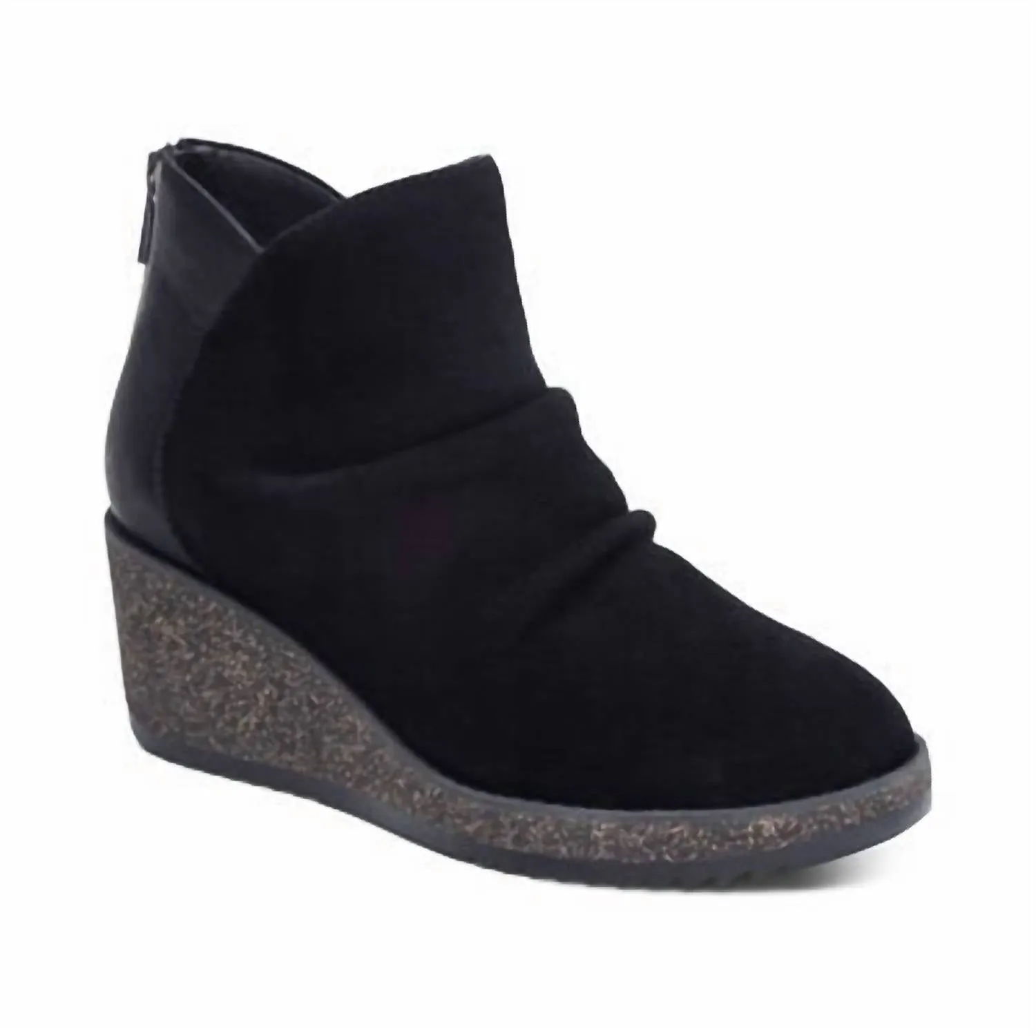 Women's Kara Wedge Bootie In Black Protective Finish All Day Worker