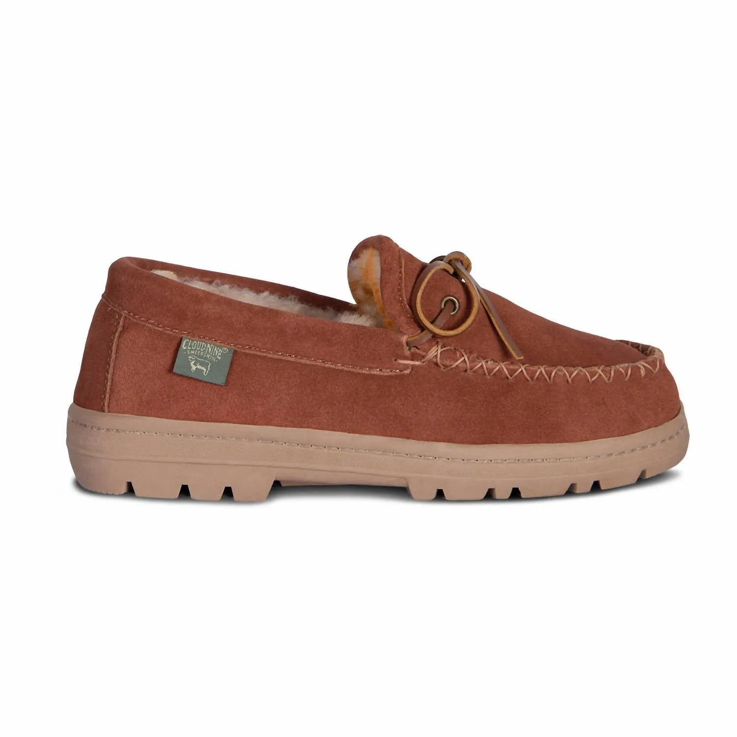 Air Cushion Chill Mode Shoes Men's Trekker Sheepskin Moccasins In Chestnut