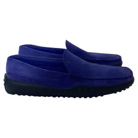 Tod's Slip-On Loafers in Blue Suede Quick Fit Easy Glide