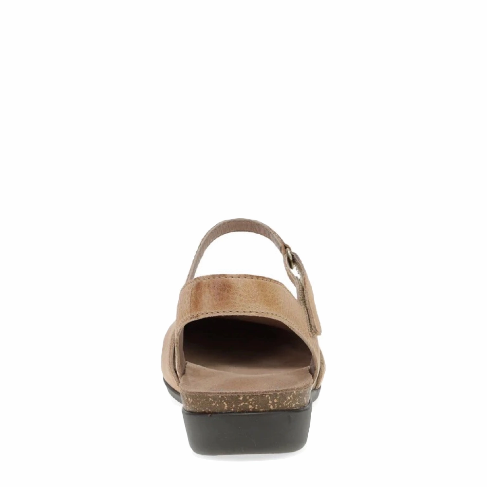 Neutral Fit Dansko Women's Rowan Closed Toe Sandal in Honey Tan