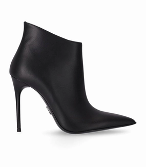 Luna Black Heeled Ankle Boot morning running