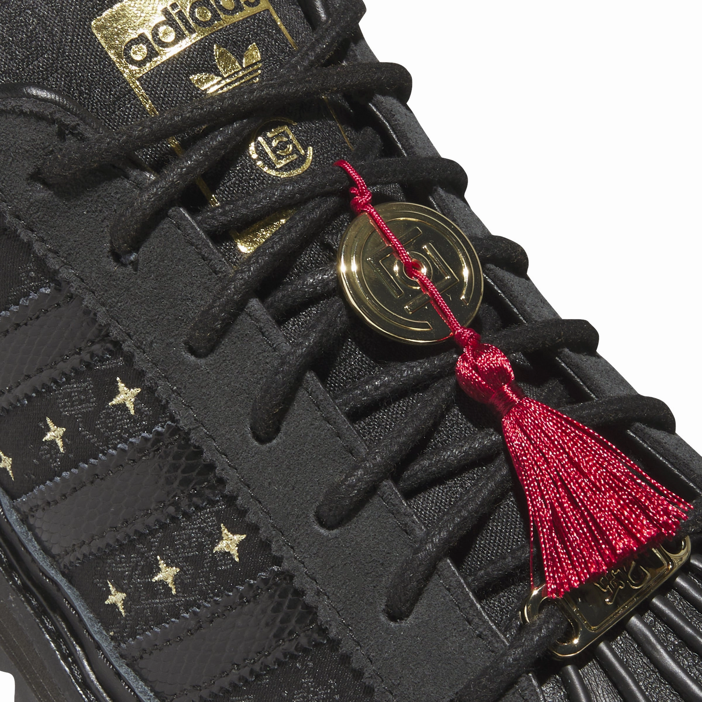 Adidas x CLOT Mens Superstar "Lunar New Year" Shoes Beach running item Durable Rubber Compound