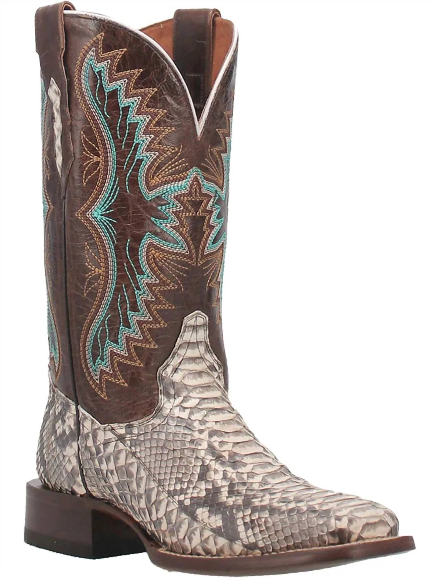 Durable Welted Construction Women's Python Exotic Stockman Boot In Natural/brown
