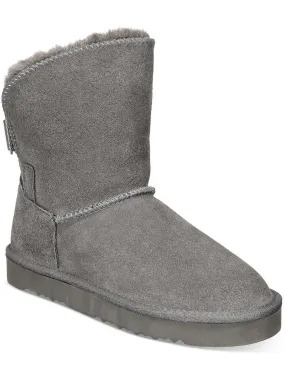 Teenyy Womens Suede Pull On Ankle Boots Durable Shell Cold Climate Weather Ready