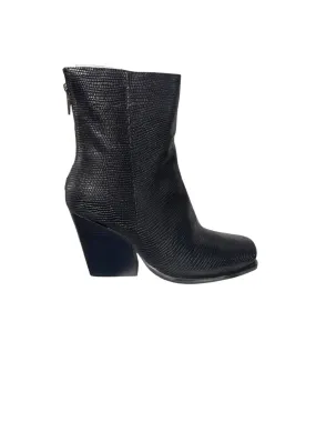 Women's Everytime You Go Lizard Boot In Black Soft Leather