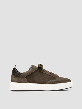 SEQUEL 002 - Green Suede and Leather Low Top Sneakers Smart Motion