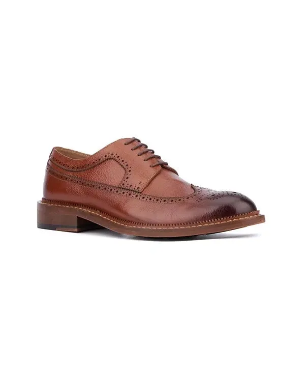 Slim Sole Design Vintage Foundry Co Jarvis Oxford Men Brown Leather Wingtip Dress Shoes ZPO3788